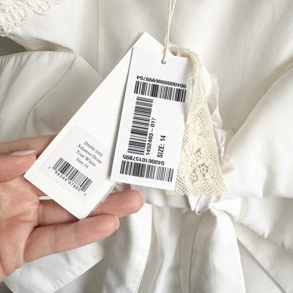 LoveShackFancy Anjanue bow bridal Mini Dress 14/XL - Picture 8 of 15